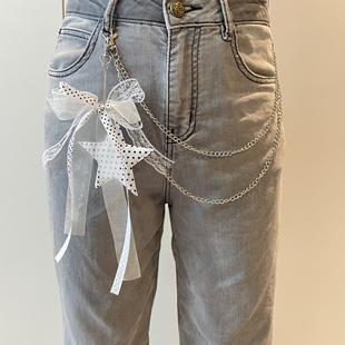 亚文化配饰ins波点五角星蕾丝蝴蝶结古早裤链腰链百搭腰带装饰链