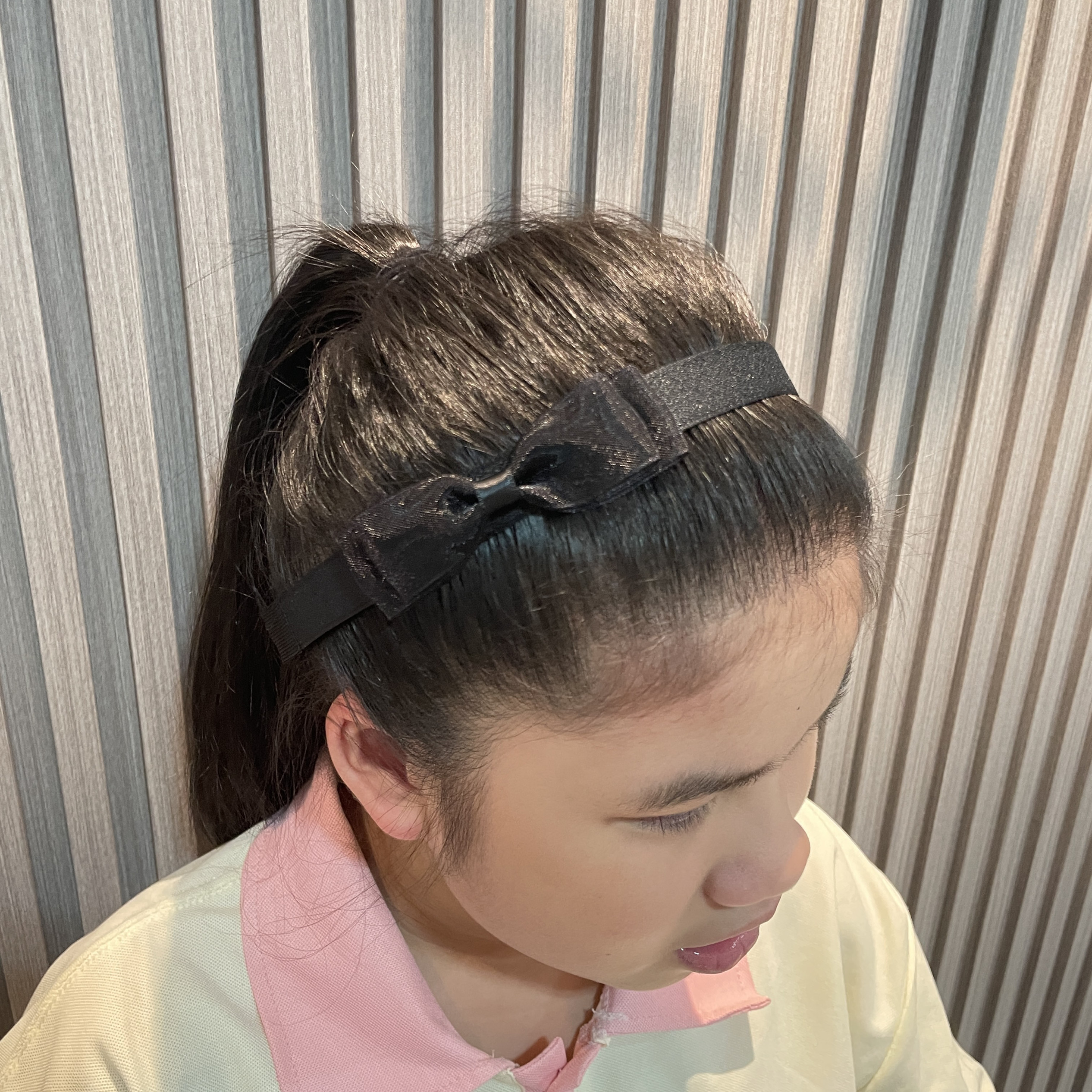 女成人女童百搭打结蝴蝶碎发神器粘头发贴魔术贴发带刘海贴软发箍