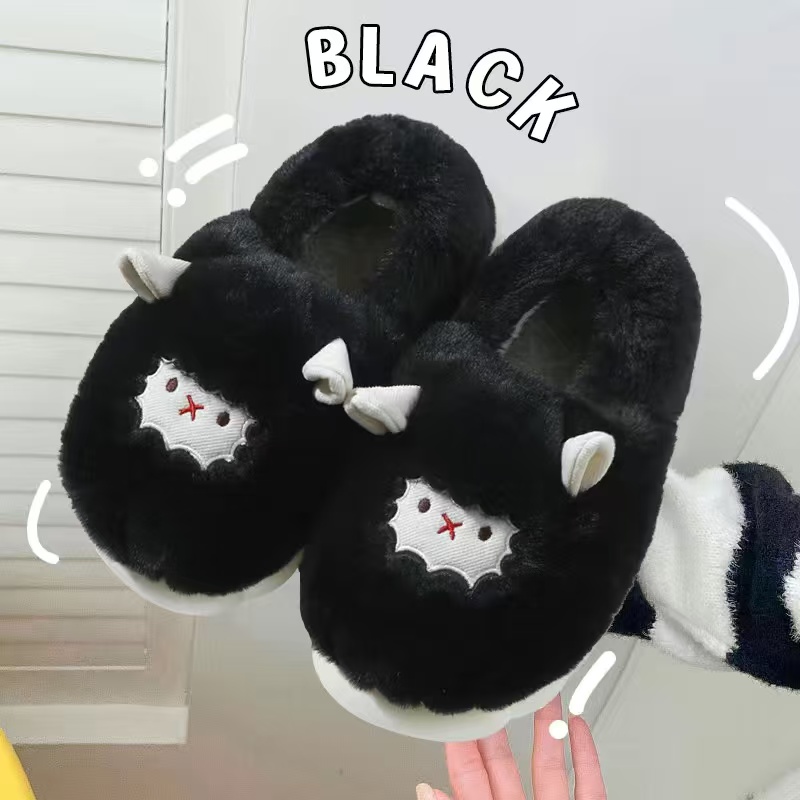 新款小绵羊棉拖鞋ins情侣超可爱厚底冬季室内保暖居家棉鞋月子鞋