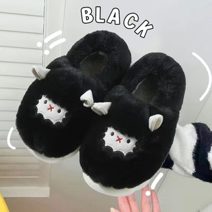 月子鞋 新款 室内保暖居家棉鞋 ins情侣超可爱厚底冬季 小绵羊棉拖鞋