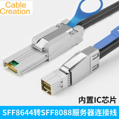 CableCreation外置mini sas HD SFF-8644转SFF-8088转接线HP IBM