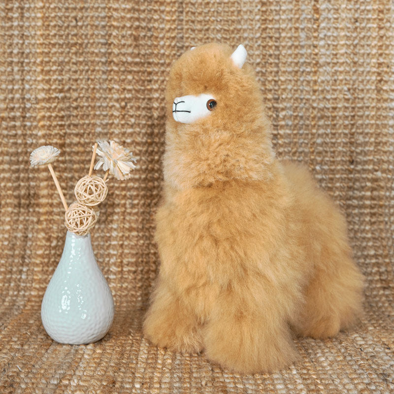 auskin 卡通羊驼公仔玩偶摆件 秘鲁进口毛绒玩具儿童礼物真毛抱枕