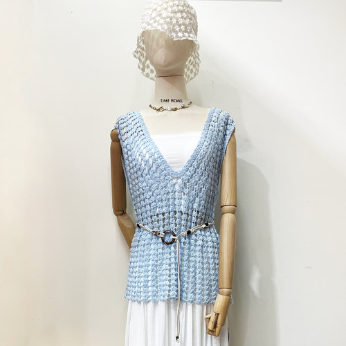 汤米诺V领针织马甲三件套连衣裙