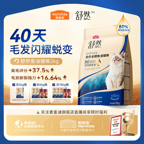【挪威进口鱼油】麦富迪美毛猫粮