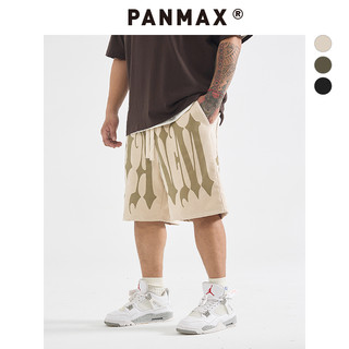 PANMAX大码加大宽松美式印花潮男休闲运动美式潮牌百搭透气五分裤