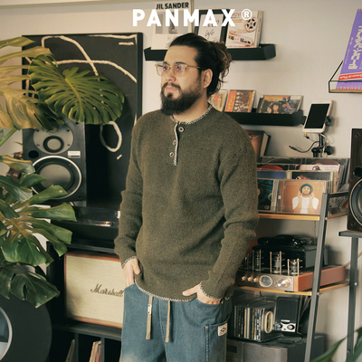 亨利领羊毛衣PANMAX大码男士