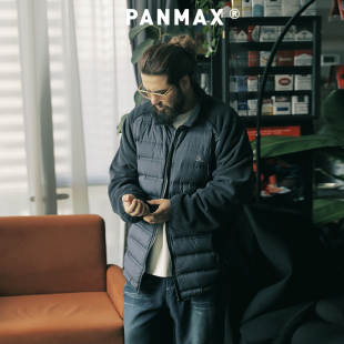 PANMAX潮牌大码男装秋冬款立领排骨羽绒服防风轻薄保暖防风外套