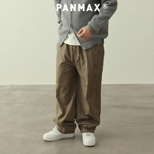 拼线休闲裤PANMAX大码男秋冬宽松