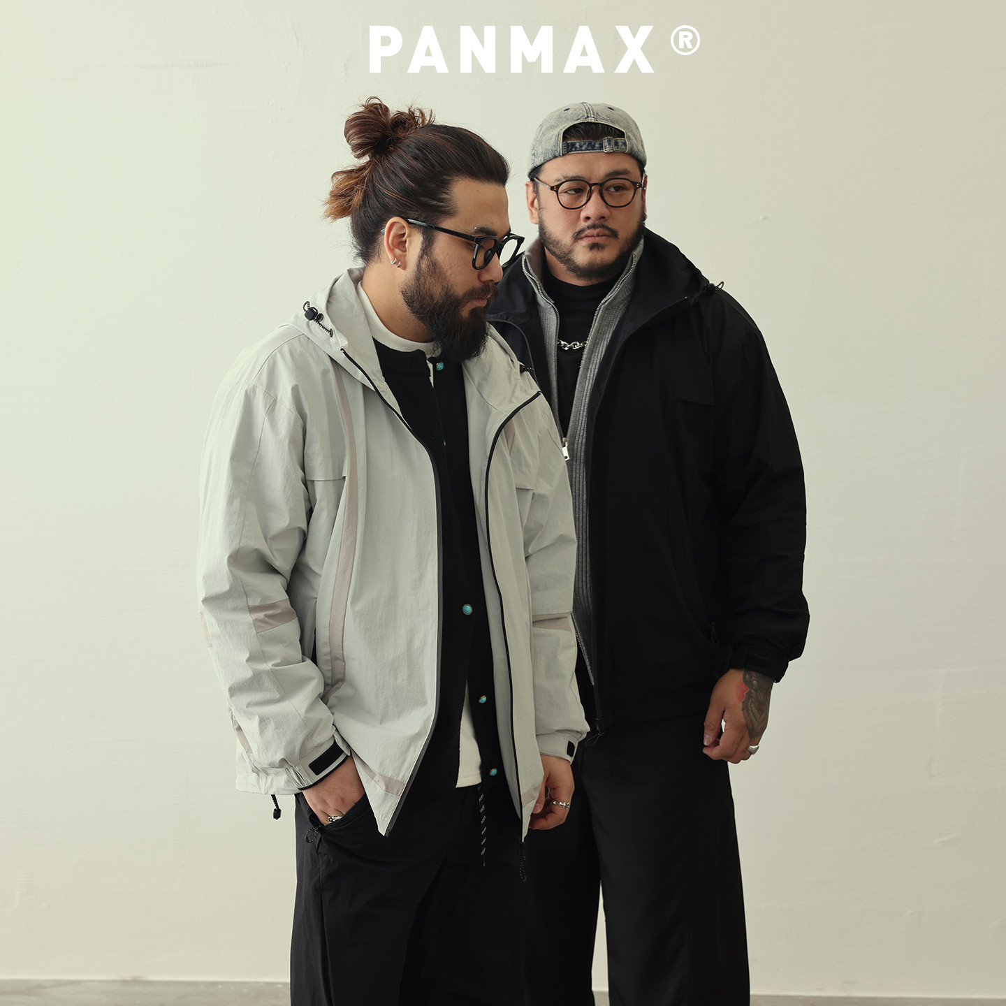 PANMAX潮牌大码男装休闲夹克户外春秋连帽收口外套极简机能风夹克