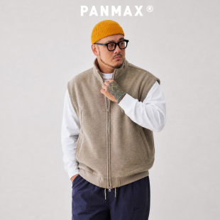 PANMAX潮牌大码男装马甲男秋外穿立领拉链背心胖子加肥加大码外套