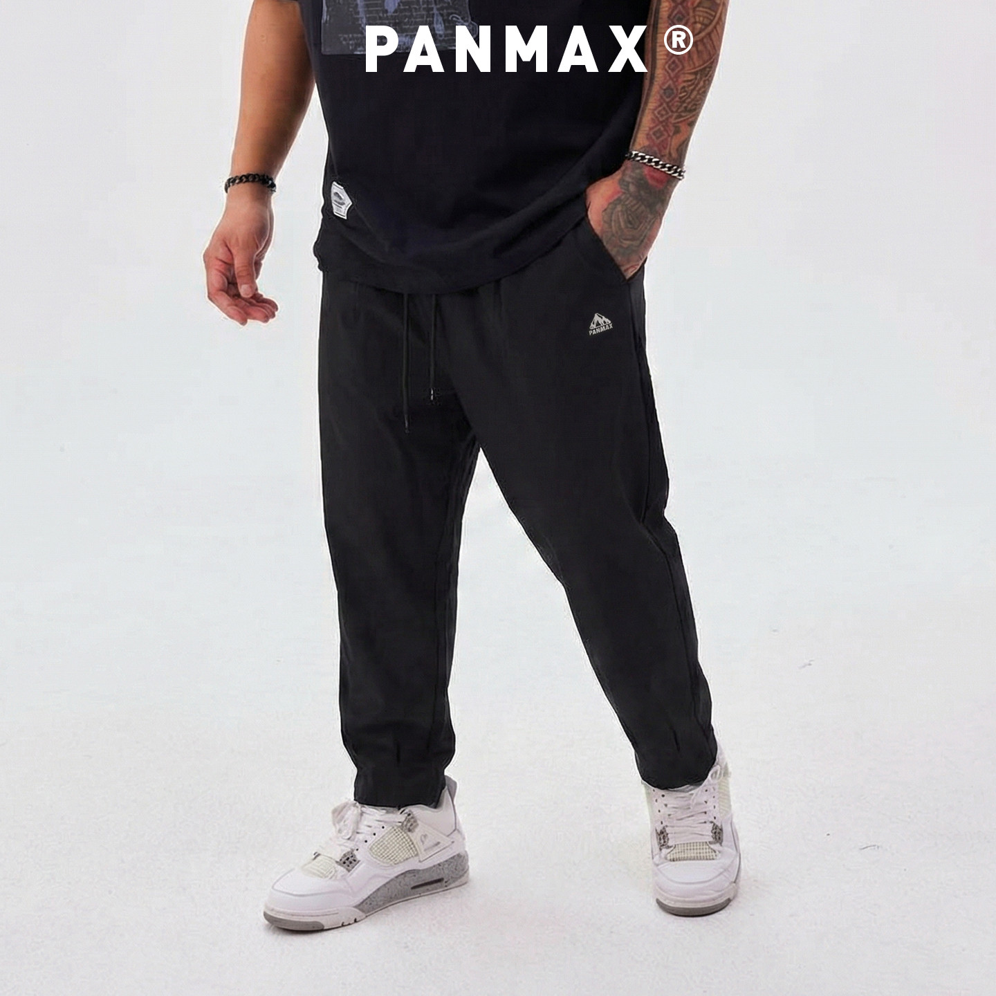 PANMAX潮牌大码男装2026夏季薄款休闲长裤宽松垂感百搭运动卫裤