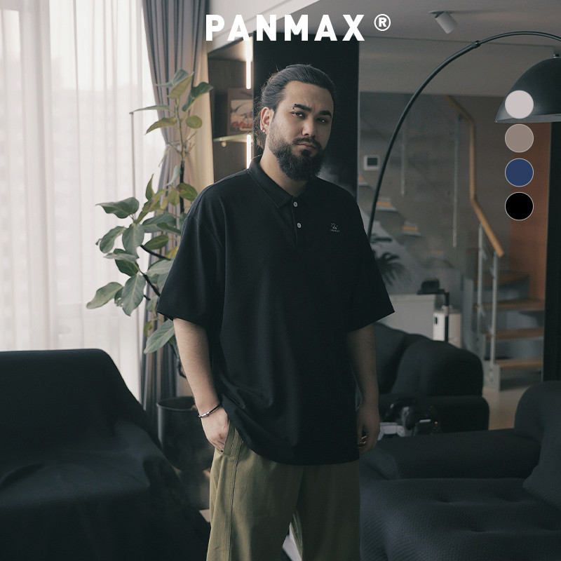 PANMAX大码潮牌纯色系POLO衫休闲加大2026夏气质短袖透气上衣男
