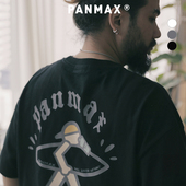 冲浪小人oversize短袖 PANMAX大码 T恤上衣 新款 Q版 男装 潮牌夏季