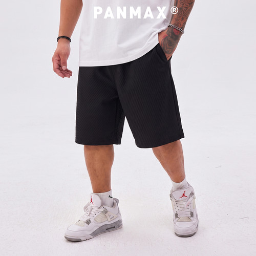 PANMAX潮牌大码男士休闲泡泡纱夏季宽松时尚透气潮流速干短裤