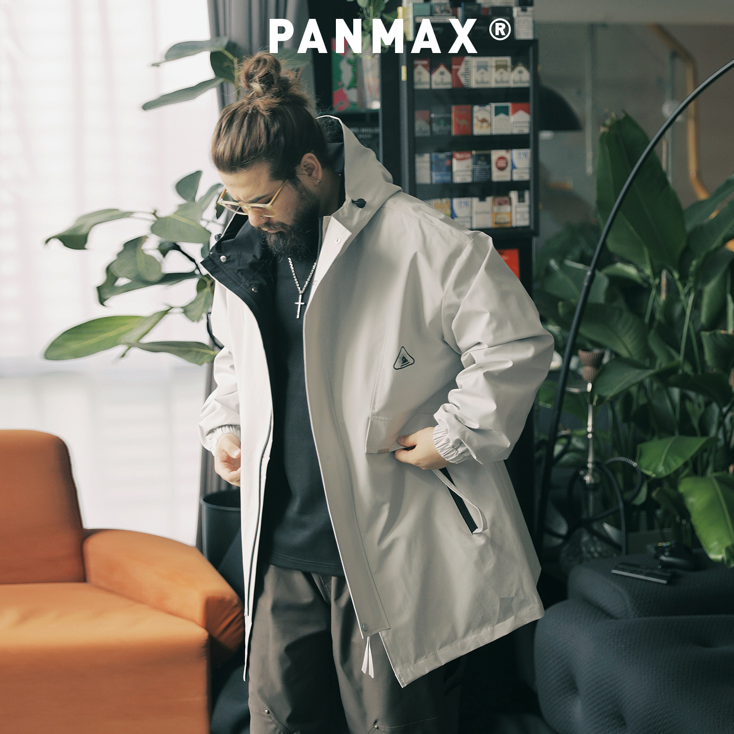 大码重工工装连帽美式夹克