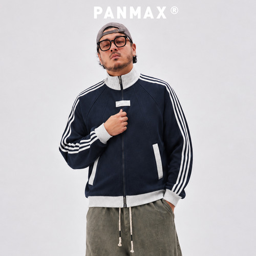 PANMAX大码男装夹克男春秋新款运动外套胖子加肥加大宽松棒球服潮