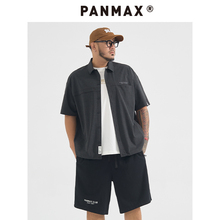 休闲美式 PANMAX大码 衬衫 百搭短袖 气质夏装 潮牌上衣潮男加大 男装