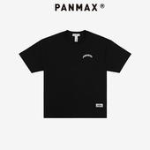男装 潮牌夏新款 美式 PANMAX大码 复古logo印花棉短袖 T恤上衣