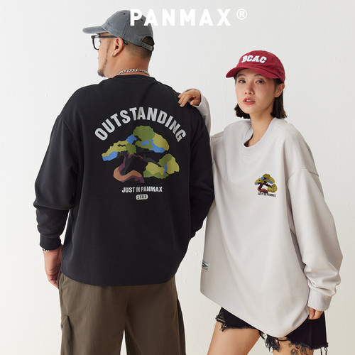 美式重磅刺绣卫衣圆领套头上衣