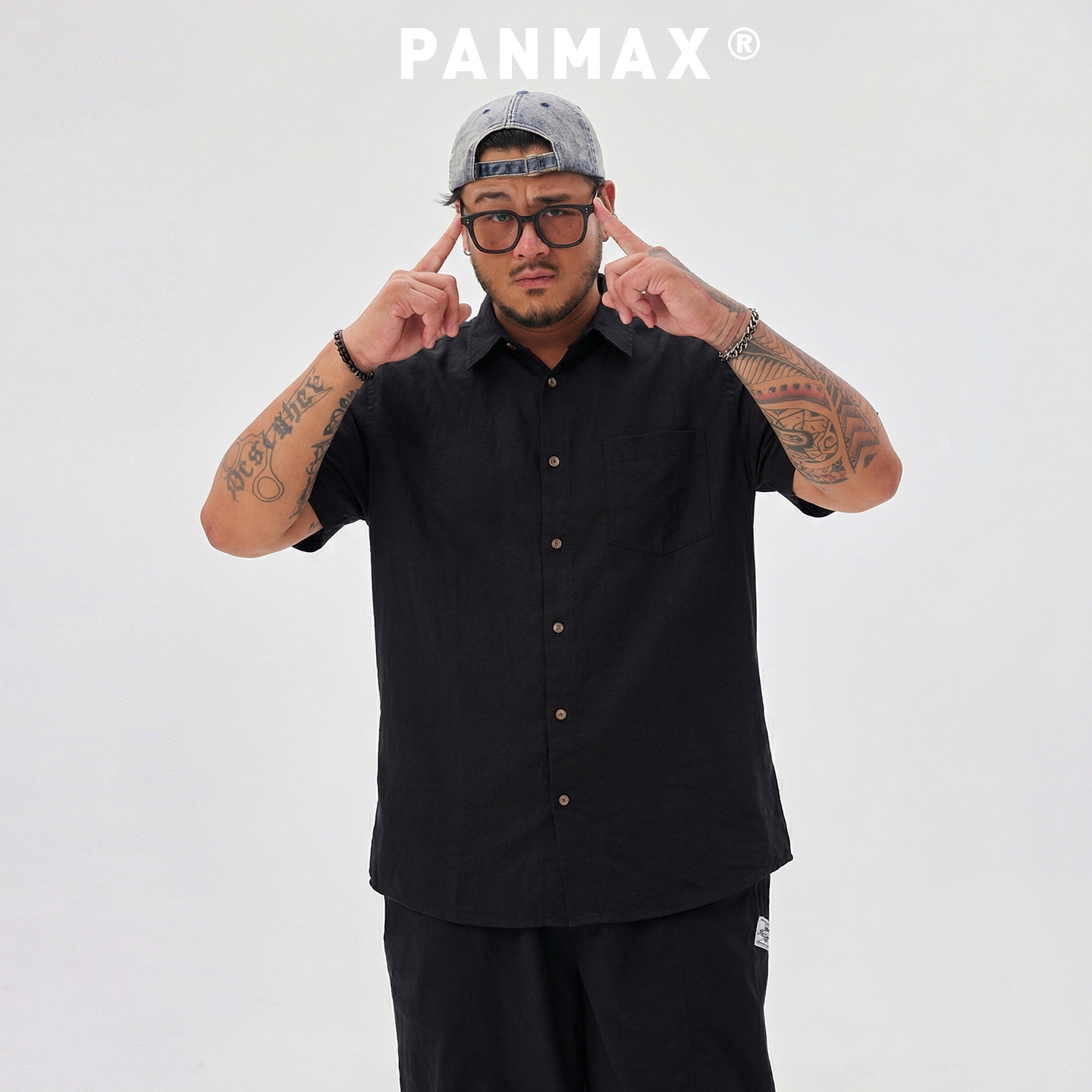 莱赛尔亚麻短袖衬衫PANMAX男透气