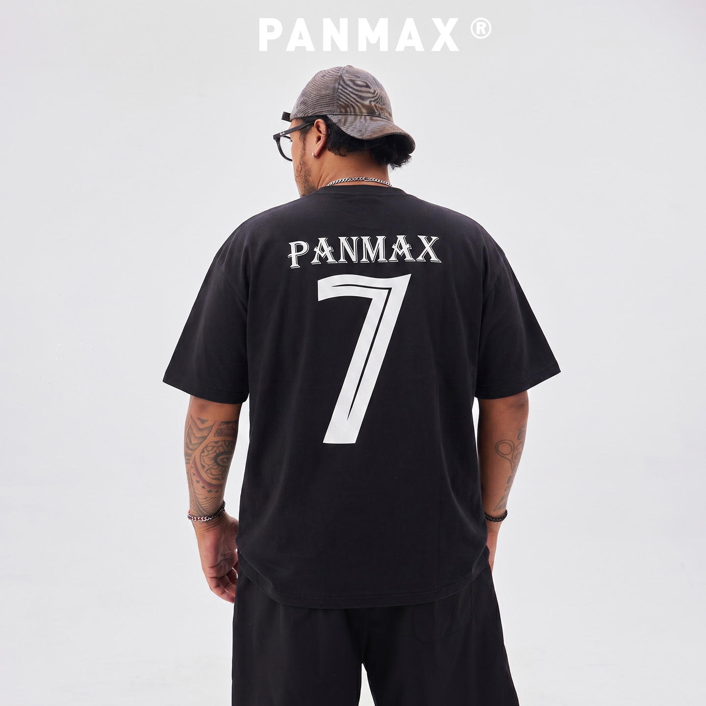 PANMAX潮牌大码男装短袖T恤夏季加肥加大号胖子肥佬宽松圆领体恤