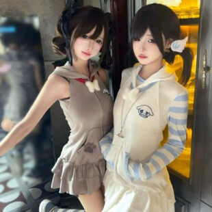 妄想少女原创小亚汪汪原创设计套装萌妹软妹服宅女背带裙两件套女