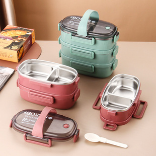 304不锈钢饭盒上班族保温便当盒分格带饭2层三层四层多层餐盒套装