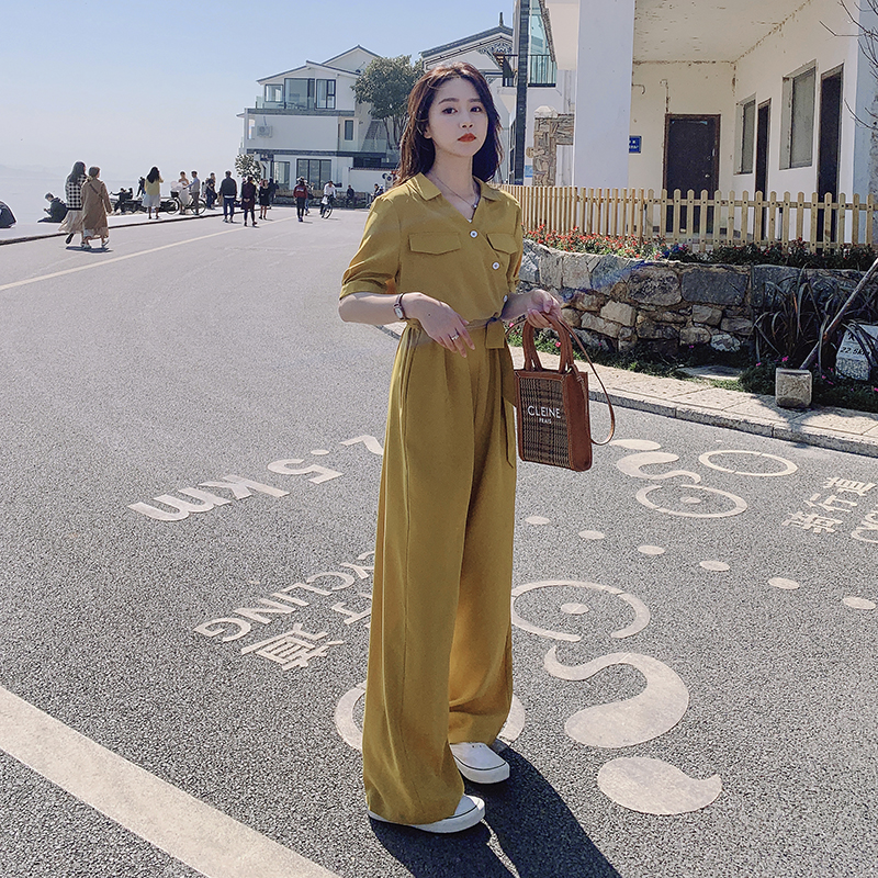 档口现货2023夏新高腰宽松阔腿连体裤AD33-P105K158，女装休闲裤，浙宝107