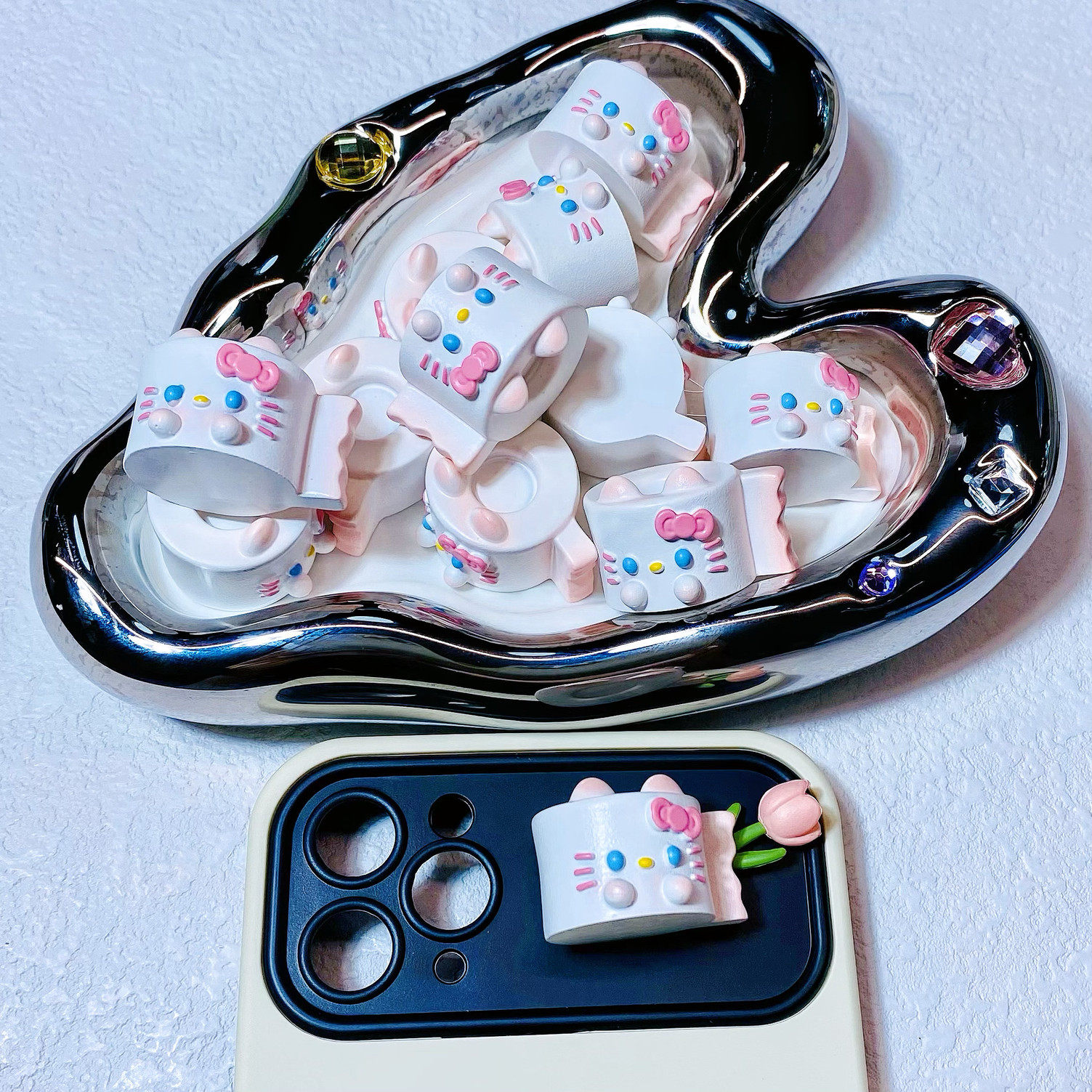 Kitty凯蒂猫可爱小卷纸 手工奶油胶diy材料 微缩摆件