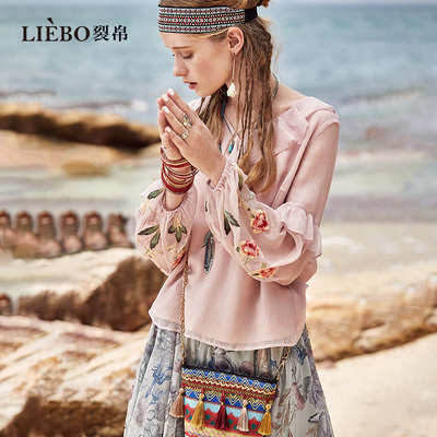 裂帛宽松型少女风长袖蕾丝