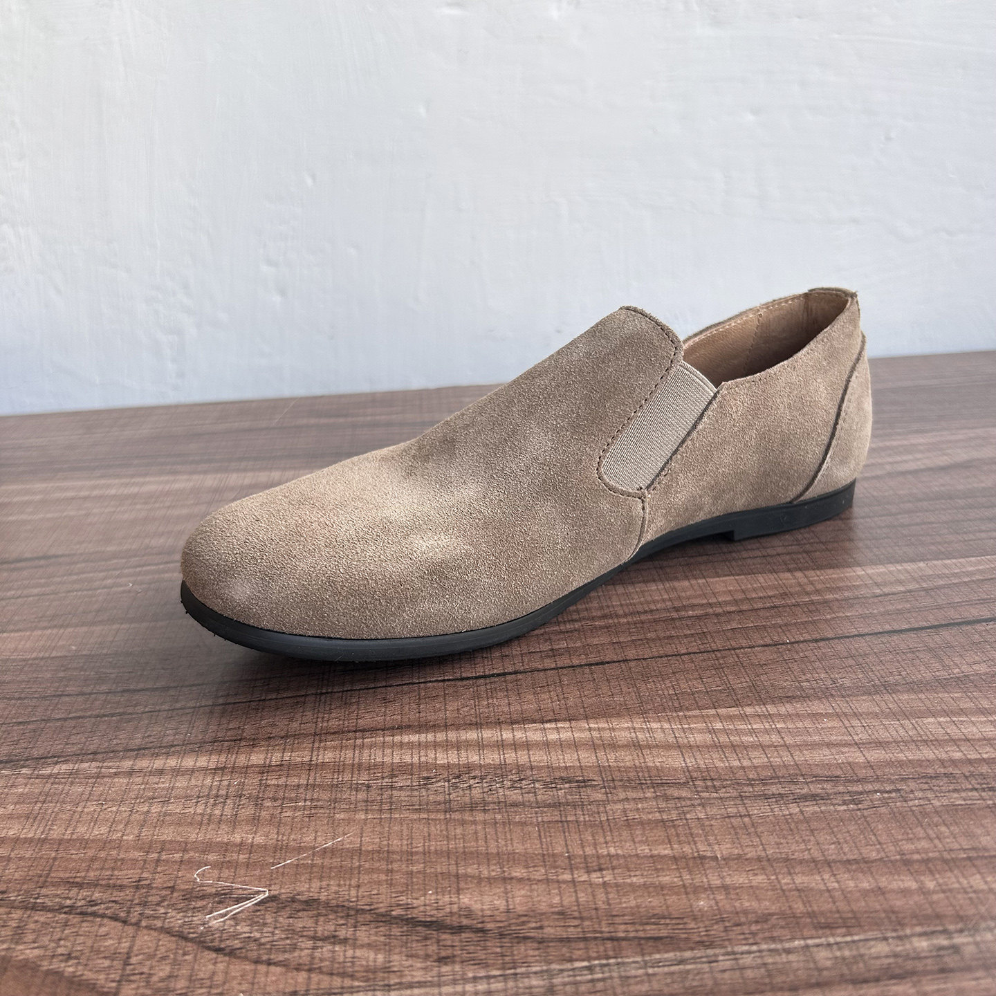 老钱风翻毛真皮懒人乐福鞋男休闲皮鞋软底一脚蹬豆豆鞋透气单鞋潮