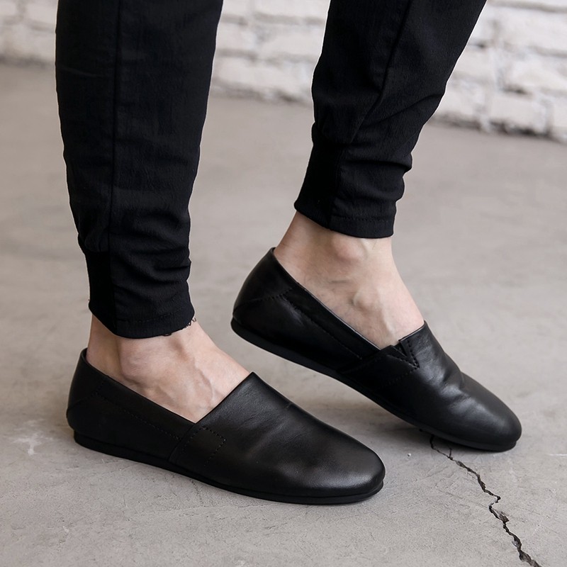 日系简约男式懒人鞋 夏季复古休闲乐福鞋透气软皮小皮鞋潮豆豆鞋,流行男鞋,单鞋,淘宝优惠券,粉丝福利购,淘宝优惠卷
