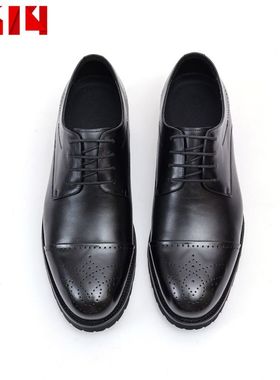 际华3514神行太保新款德比镂空三接头商务头层小牛皮舒适透气104