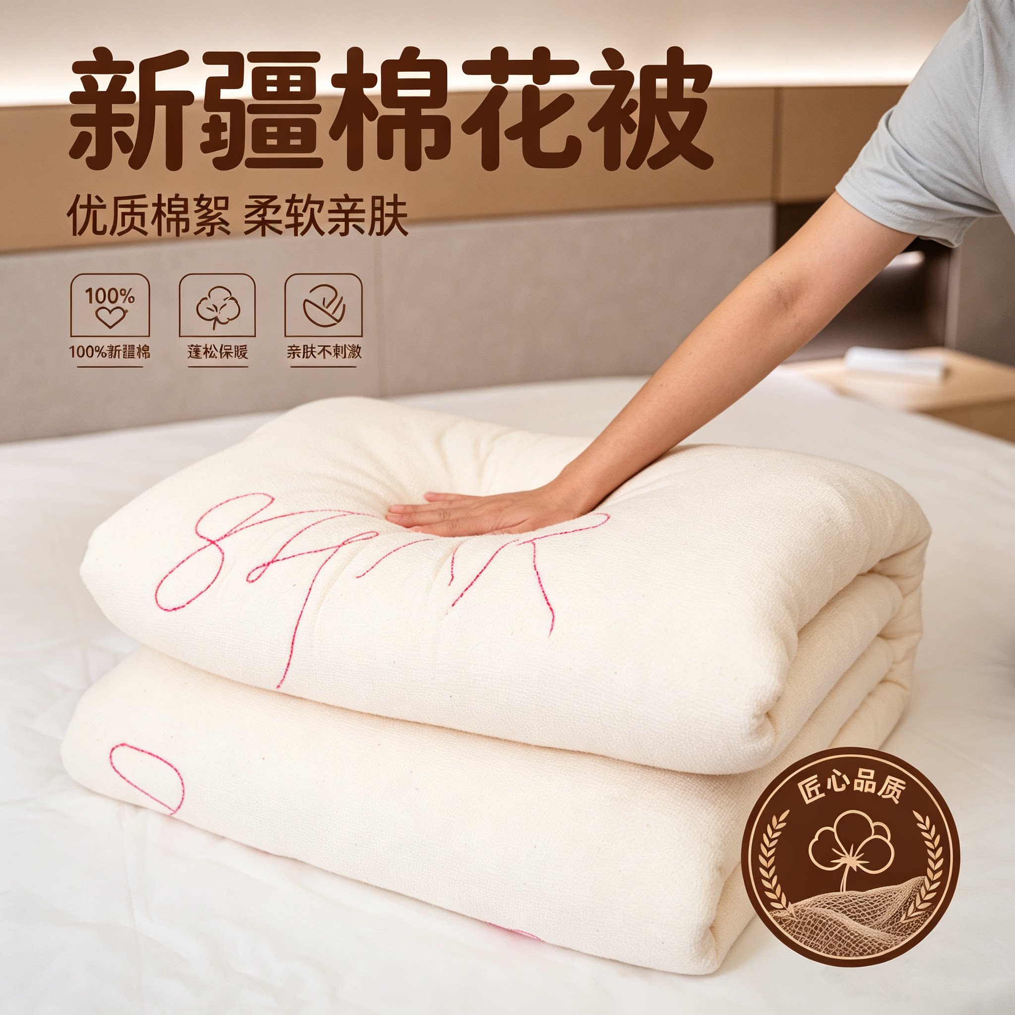 手工新疆棉100%纯棉加厚棉被