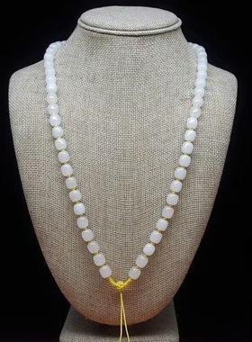 和田色玉项链挂绳金丝玉苹果珠全珠链男女款玉佩玉坠绳子吊坠挂绳