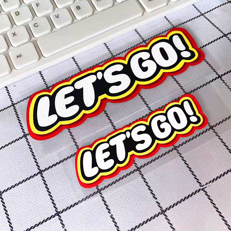 潮流文字贴lets go车窗贴车身贴 摩托车尾箱边箱贴纸防水反光车贴