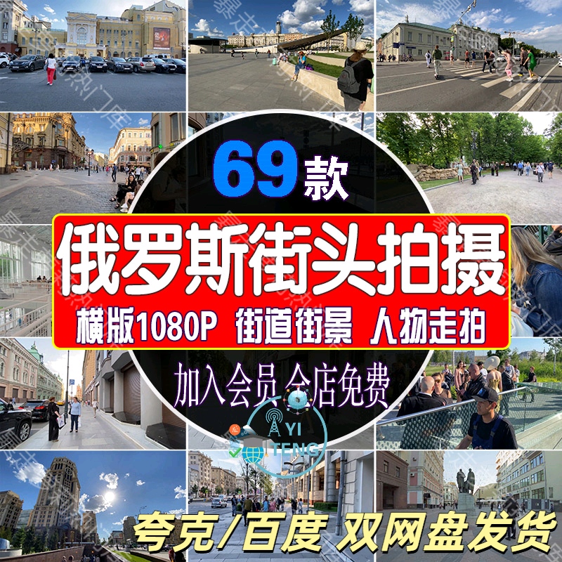 国外街头漫步第一视角中视频俄罗斯街头拍照高清街景走拍抖音素材