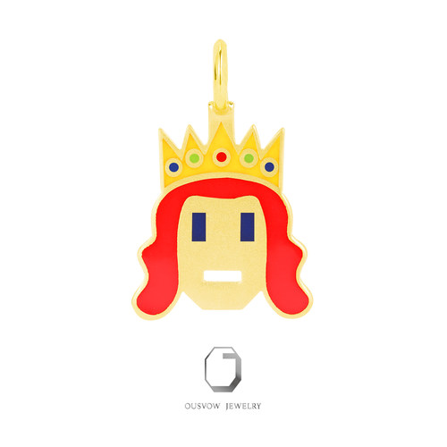 冰滴珠宝 OUSVOW JEWELRY CITY金饰18k金珐琅 ‘Queen’女王吊坠