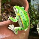 挂盆青蛙装 饰仿真动物造景布置创意 饰挂件阳台露台户外花园花盆装