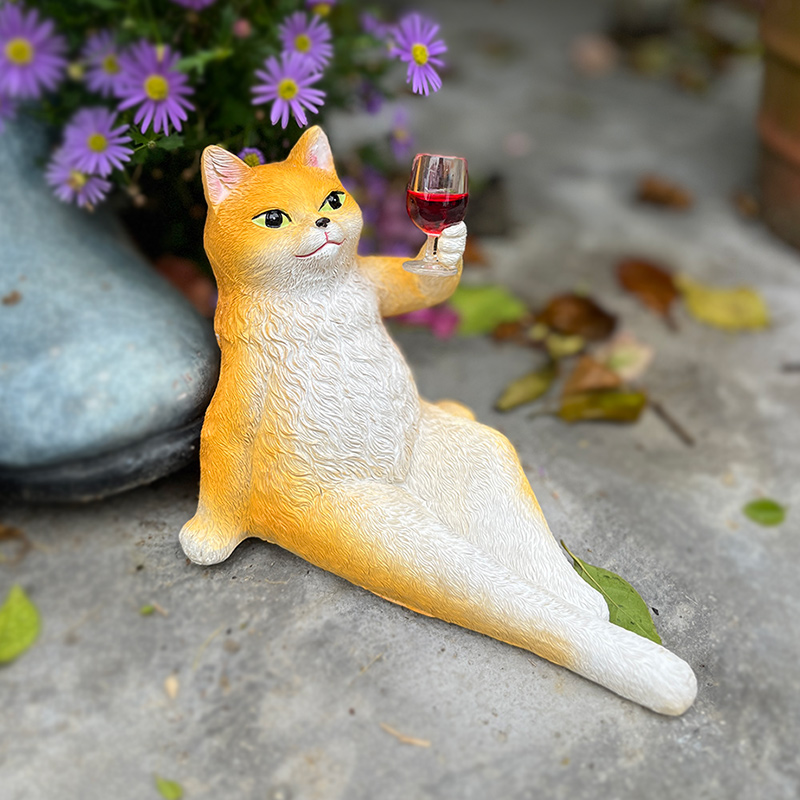 红酒杯猫咪装饰品摆件可爱造型