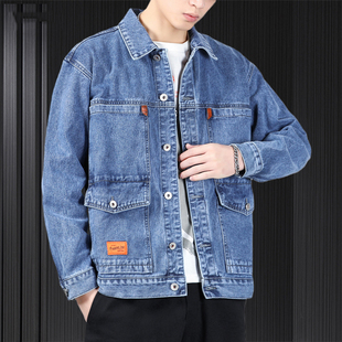 牛仔夹克外套上衣 秋冬长袖 外贸男装 工地干活耐脏耐磨工作服男士