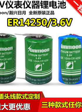 翰兴日月ER14250 3.6V仪表电池1/2AA台达PLC电池ls14250探头电池