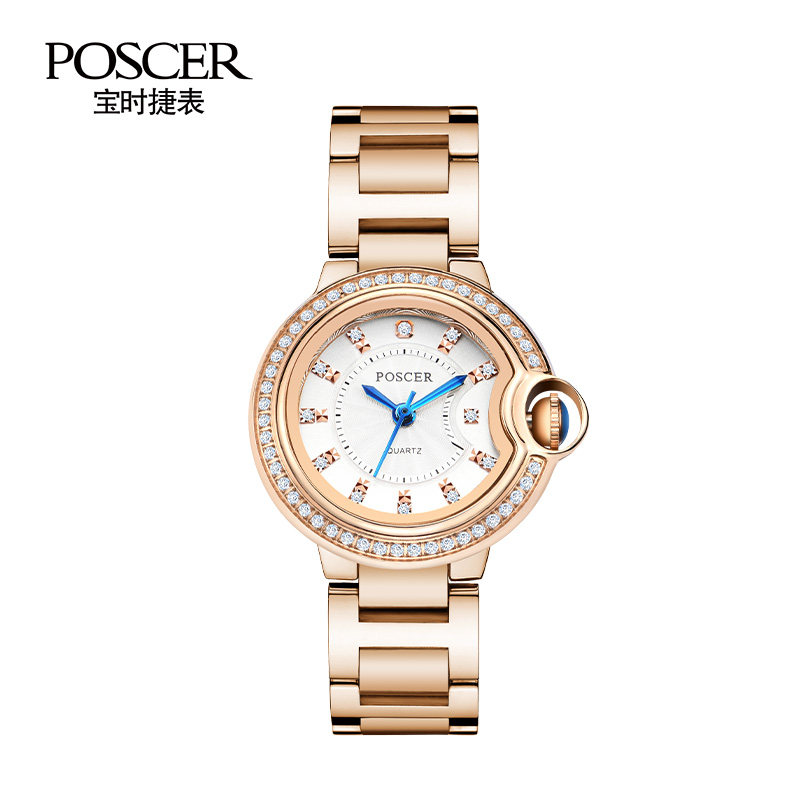 七夕礼物送女友宝时捷2022新款手表女时尚气质钢带气球手表50119