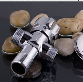 一进二出全铜三通角阀 一进两出卫浴水阀配件 通用4分接口