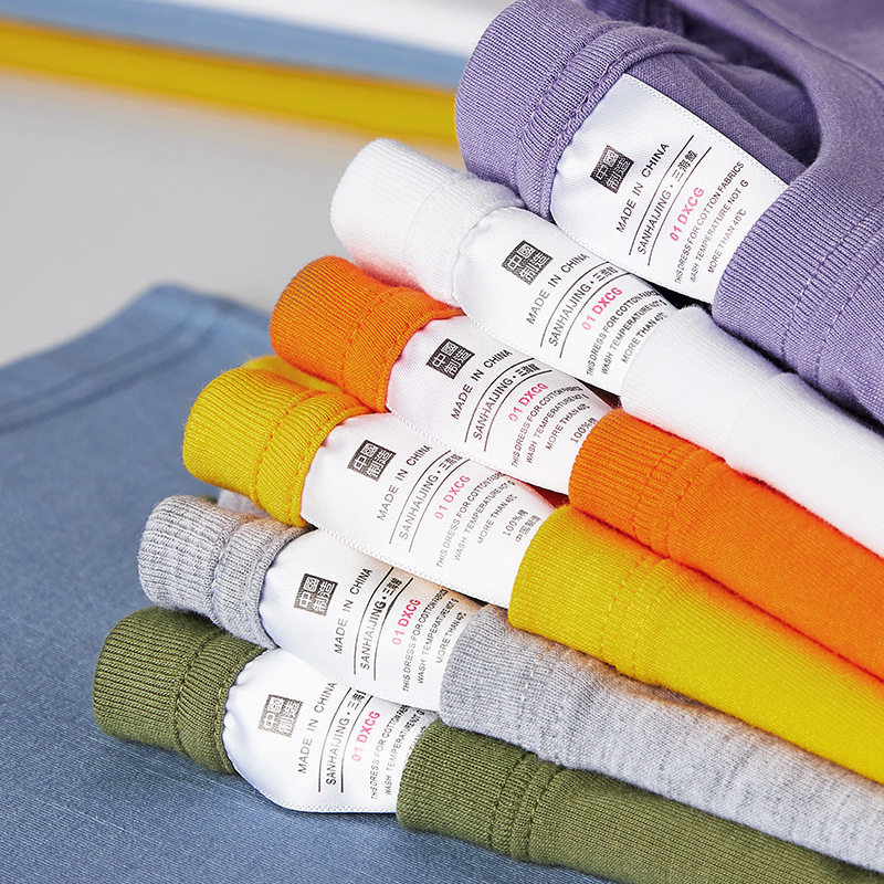 【小白家】纯棉纯色纯白宽松情侣半袖短袖T恤男女打底大码宽松白T