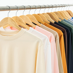 T恤男女全棉纯白T大码 250g日系重磅纯棉圆领长袖 打底衫 小白家