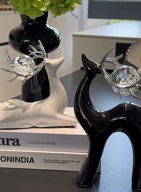 艺术创意水晶球鹿摆件