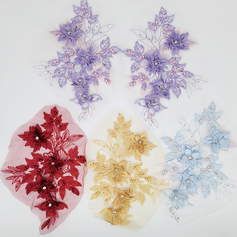 绣花网纱绣花立体花布贴