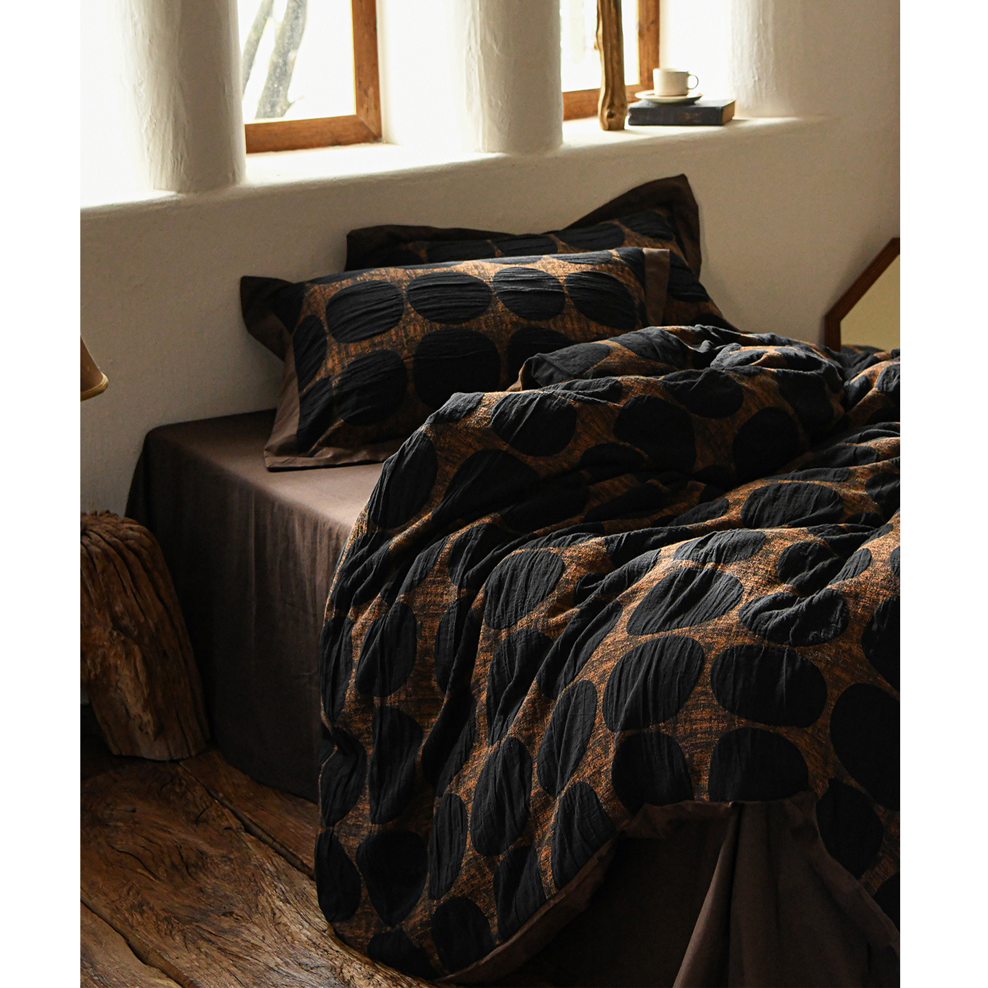 布努埃的幻想/vintage美式棕榈空气层提花全棉床单四件套床笠被套