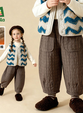 Amila女童冬季休闲棉裤外穿儿童宝宝冬装加厚保暖夹棉长裤子宽松